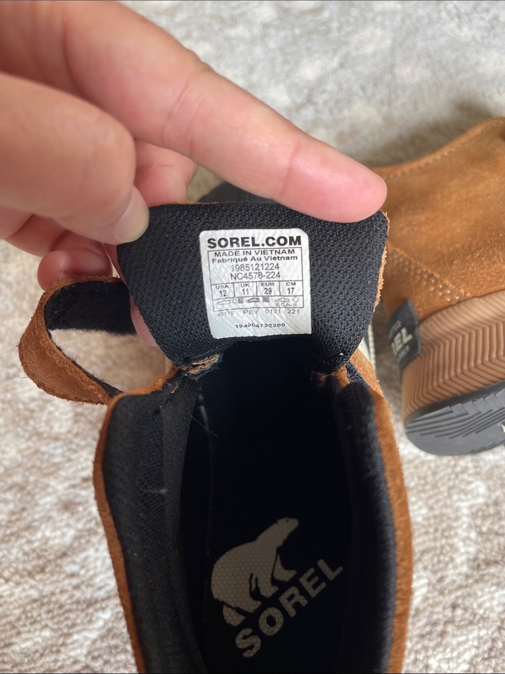 Sorel Kids Black and Brown Suede Duck Boots - Picture 5 of 5